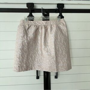 Ann Taylor LOFT Textured Cream Metallic Shimmer Mini Skirt 4P